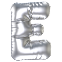 silver- ballong font 3d tolkning brev e png