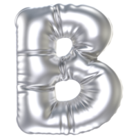 silver- ballong font 3d tolkning brev b png