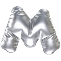 silver- ballong font 3d tolkning brev m png