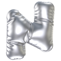 silver- ballong font 3d tolkning brev n png