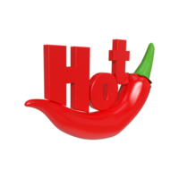 3d heet tekst Aan 3d rood Chili - pittig aanbiedingen verwarming omhoog png