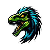 head of dinosaur menacing creature suitable for a logo esport gaming png