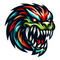 illustration of menacing monster head creature suitable for a logo esport gaming png