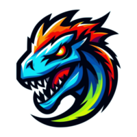 head of dinosaur. menacing creature suitable for a logo esport gaming png