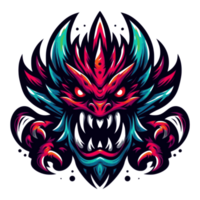 head devil menacing creature suitable for a logo esport gaming or T Shirt editable design png