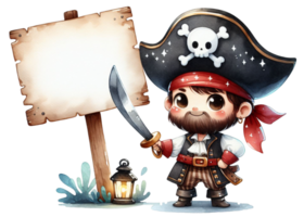 aigenerated pirate holding a sign png