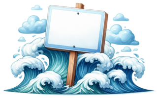 aigenerated sign on the ocean with waves png