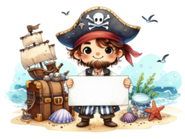 aigenerated pirate holding a sign png