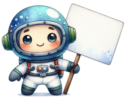 aigenerated aquanaut holding a blank sign png