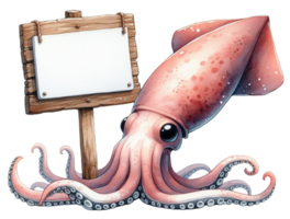 aigenerado pulpo con blanco firmar png