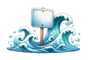 aigenerated sign on the ocean with waves png