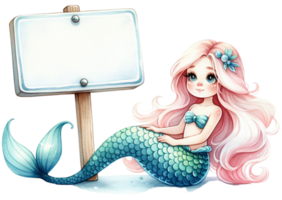 aigenerated mermaid with a sign png