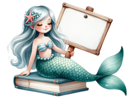 aigenerated mermaid with a sign png