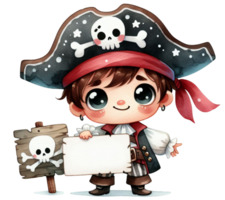 aigenerated pirate holding a sign png