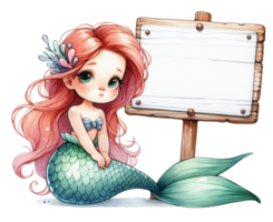 aigenerated mermaid with a sign png