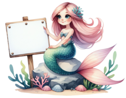 aigenerated mermaid with a sign png