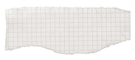 White Ripped Paper Scrap. Graph Paper with Torn Edge, Scrapbook Sticky Notes, Notebook Page png