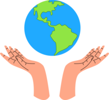 Hands with Earth Illustration png