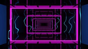 Neon corridor, pink and blue lines, DJ VJ Loop video