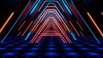 Neon tunnel in the shape of the letter A, VJ DJ Loop video