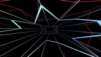 astratto curve neon linee, rosso e blu, vj dj ciclo continuo video