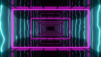 Mesmerizing neon corridor distorting space, VJ DJ Loops video