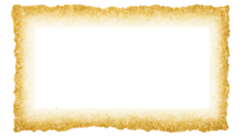 Watercolor gold glitter frame on a transparent background png
