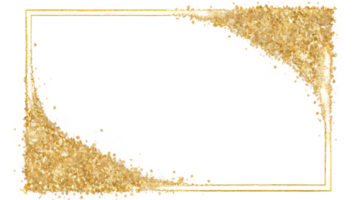 vattenfärg guld glitter ram på en transparent bakgrund png