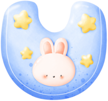Rabbit shaped baby apron png