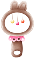 Rabbit shaped children's toy bell png