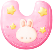 Rabbit shaped baby apron png