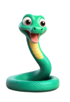 3d snake cartoon character png