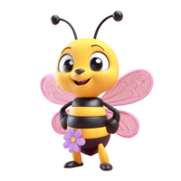 3d abeja dibujos animados personaje png