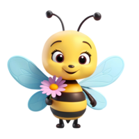 3d abelha desenho animado personagem png