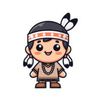 cute icon character Native American tribe png