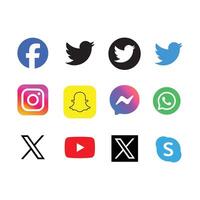 Realistic social media logotype vector