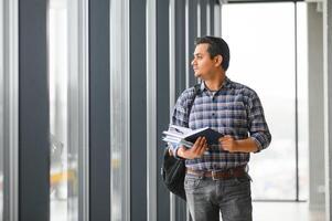 indian male student at the university photo