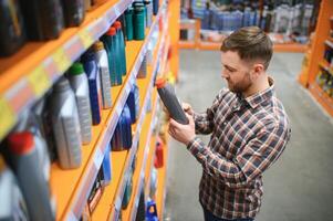 A customer at an auto parts store photo