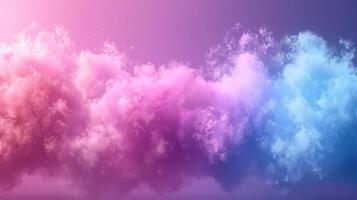 Pink and blue sky with fluffy clouds photo