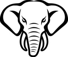 Elephant, Black and White illustration vector