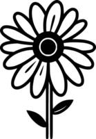 Daisy, Black and White illustration vector