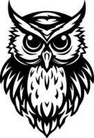 Owl Baby - Black and White Isolated Icon - illustration vector