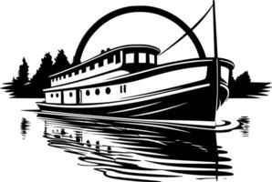 Boat, Minimalist and Simple Silhouette - illustration vector