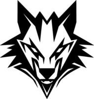 lobo - negro y blanco aislado icono - ilustración vector