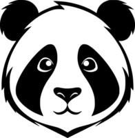 panda - negro y blanco aislado icono - ilustración vector