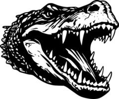 Crocodile, Black and White illustration vector