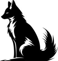 Fox, Black and White illustration vector