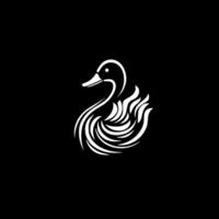 Pato - negro y blanco aislado icono - ilustración vector