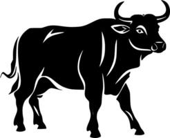 Bull, Minimalist and Simple Silhouette - illustration vector