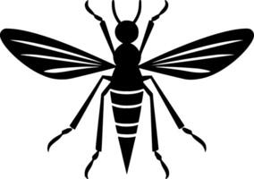 mosquito - negro y blanco aislado icono - ilustración vector